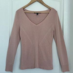 WHBM Pink V-Neck Sweater - Like New!
